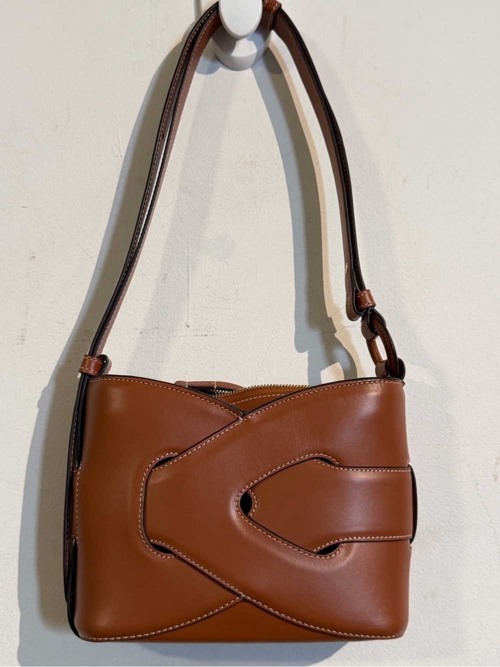Polene Nodde Brown Leather Shoulder Bag - Classic Style